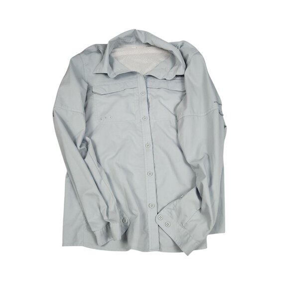 Columbia Performance Fishing Gear Lo Drag Long Sleeve Shirt Cirrus Grey Women L - Picture 8 of 12